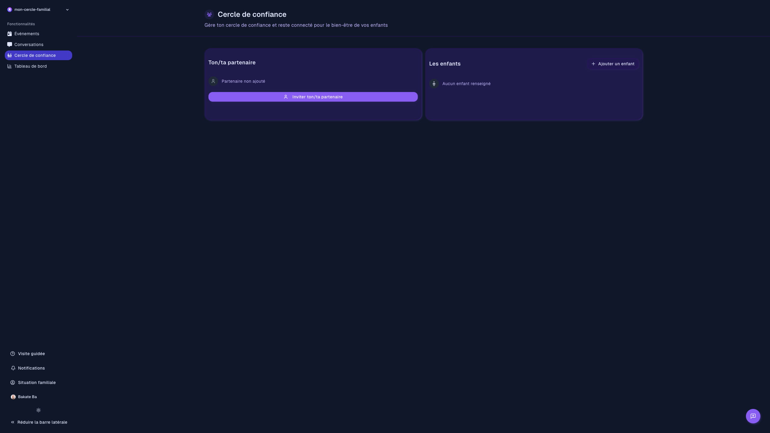 Gestion du cercle de confiance